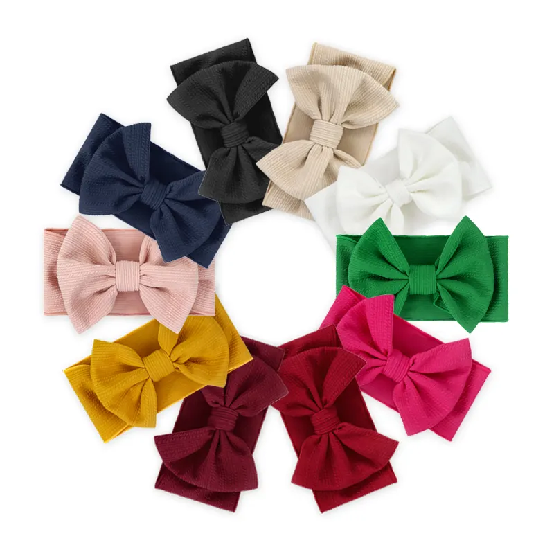 Baby girl big bow hair accessories various color elastic headband for kids handmade baby headbands