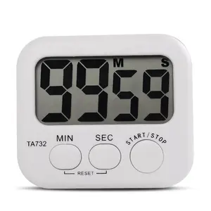 Trắng Mini Điện Tử Màn Hình LCD Lớn Nhà Bếp Hẹn Giờ Kỹ Thuật Số Hour Meter TA732