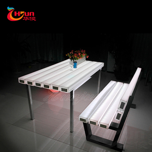 Lungofiume luminoso parco sedia in plastica acqua panca da giardino impermeabile Set esterno illuminazione Led tavolo da giardino - Product Image 2