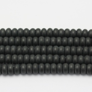 Wholesale 2.0mm Big Large Hole <strong>Black</strong> Onyx Frosted Matte Rondelle <strong>Beads</strong> for Jewelry Making - Product Image 3