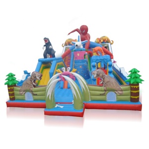 Istana Kombo Tiup Komersial Raksasa, dengan Perosotan dan Memanjat Pahlawan Super dan Kursus Kombo Tiup TAMAN DINOSAURUS - Product Image 2