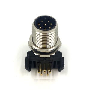 Chất Kết Dính Thông Tư Nối M12 Nam 8P Phải Angled PCB Loại IEC 61076-2-101 Front Panel Núi Trung Quốc Nhà Máy - Product Image 1