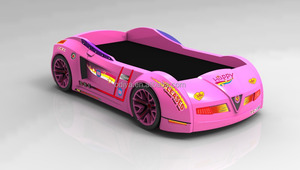 Puluz — lit auto de course pour enfants, meubles de chambre à coucher pour garçons et filles, Bugatti ti - Product Image 5