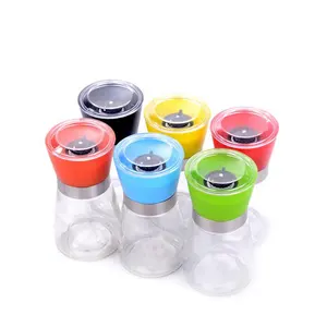 Mini Salt & Pepper Mill, h0t041 Nhà cung cấp tốt nhất cao cấp thép không gỉ muối và hạt tiêu Máy xay Set, Acrylic Pepper Mill