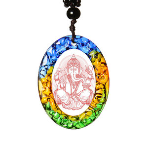Kualitas Tinggi Disesuaikan Glasir Berwarna Dewa Hindu Ganesh Murti Liontin untuk Pooja - Product Image 3