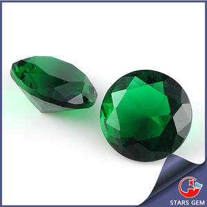 Prix usine forme ronde vert émeraude verre <span class=keywords><strong>perles</strong></span> de pierres précieuses gros - Product Image 5