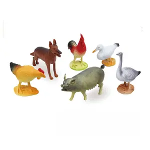 6 个塑料 PVC 5 “家禽动物玩具