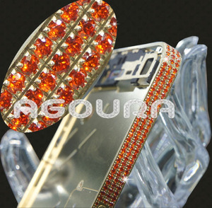 Plaqué or cristal de diamant de luxe assemblée logement moyen lunette, Cristal logement pour <span class=keywords><strong>iphone</strong></span> <span class=keywords><strong>4S</strong></span> - Product Image 1