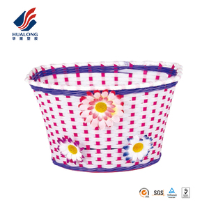 Ningbo HUALONG grips fabbricazione handcraft cartoon white wicker bike basket - Product Image 2