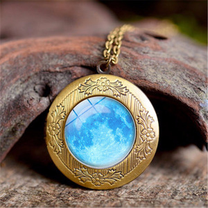 astronomía joyería regalo multicolor Galaxy Glass Locket collar espacio nebulosa estrellas cielo Locket COLLAR COLGANTE - Product Image 1