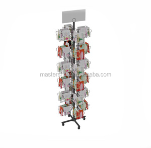 Exhibidores de Tarjetas Postales y <span class=keywords><strong>CD</strong></span> Giratorios de 4 Lados, Estilo Moderno, Exhibidores de Piso Metálicos Giratorios, Altura Ajustable, Independientes - Product Image 3