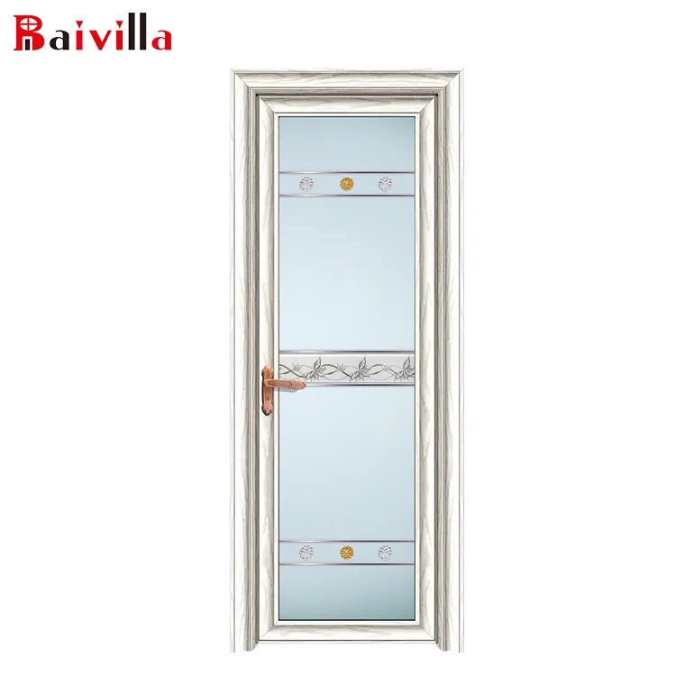 High Quality Interior Frosted Glass Pocket Door Aluminium Profile Waterproof Doors For Bathrooms