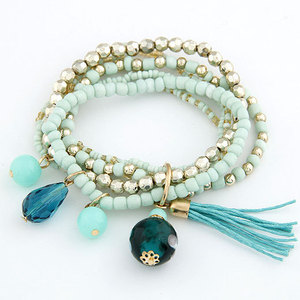Bijoux de haute qualité personnalisé belle et multicouche élastique femmes <span class=keywords><strong>bracelet</strong></span> de perles de verre - Product Image 2