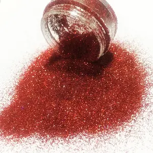 Tinggi Kualitas Panas Tahan Holo Glitter Non Beracun Merah Holographic Kerlap-kerlip