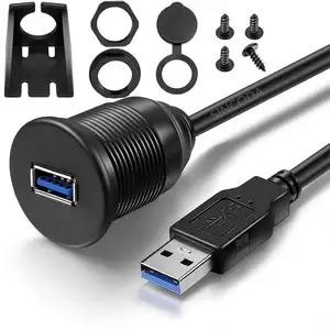 USB 3.0 ذكر إلى USB 3.0 أنثى AUX فلوش جبل سنادات بالسيارة تمديد كابل ل سيارة شاحنة قارب دراجة نارية لوحة لوحة