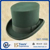 녹색 양모 펠트 탑 모자