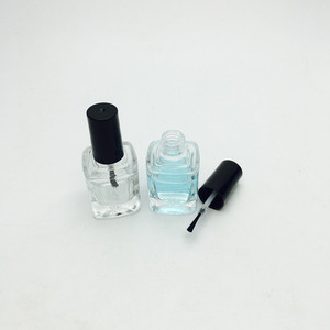 Bouteille de vernis à ongles bon marché vide carré 10ml bouchon cosmétique en verre avec brosse - Product Image 2