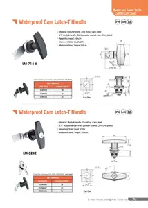 LM-324-3 분기 회전 전기 상자 패널 캐비닛 제어 전자 T 핸들 키 잠금 캠 래치