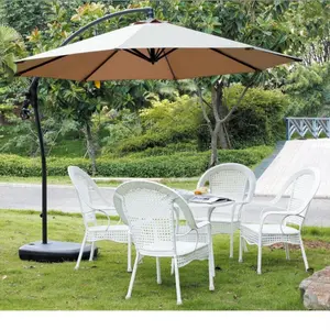 Индивидуальный светодиодный наружный зонт, садовый солнцезащитный отбеливатель, затененный консольный зонтик, зонтик для патио с деталями основания