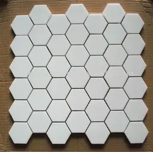 Hexagon Pure White Nano Glass Mosaic Tiles