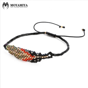 MI-B180020 Moyamiya fait main Miyuki perles de rocaille Feuille/Plume Bracelet Perle Chaîne bracelet à Breloques - Product Image 2