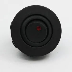 Interruptor basculante LED rojo de encendido/apagado para coche, redondo, pequeño, marino, 12V, 20A, con soporte