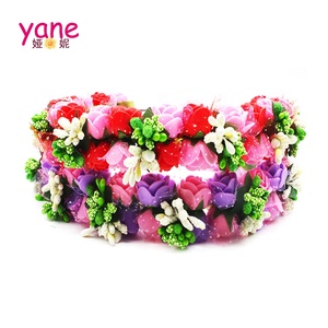 Corona de Flores para Recién Nacidos, Diadema Elegante para Bodas, Material de Poliéster, Estilo Dulce y Moderno, Logotipo Personalizado - Product Image 5