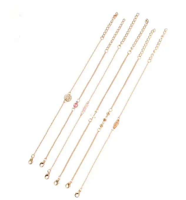 Zooying woman crystal link chain bracelet set wholesale