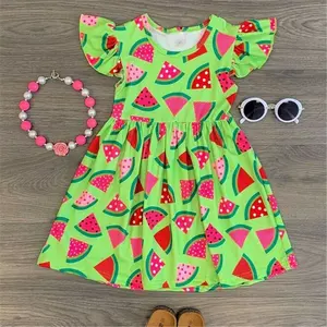 Thiết Kế Mới Quần Áo Trẻ Em Bé Gái Dresses Trẻ Em Kids Toddler Bé Quần Áo Dưa Hấu Polkadot Sundress Dresses