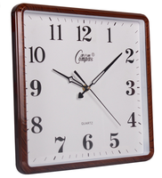 Jolie horloge murale en bois classique, carrée, personnalisée, rétro et bien vendue dans le monde entier