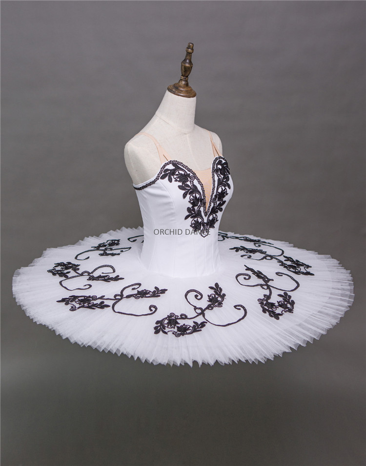 FYMNSI Vestito Da Balletto Professionale Per Bambine E Ragazze - Tutù A Pancake Con Gonna In Pizzo, Corpetto Ricamato Con Perline - Costume Da Ballerina Per Saggi E Gare - 2