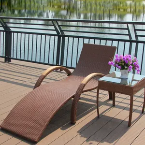 Outdoor Aluminium Rieten Rotan Ligstoel Fauteuil Stoel Strand Zonnebank