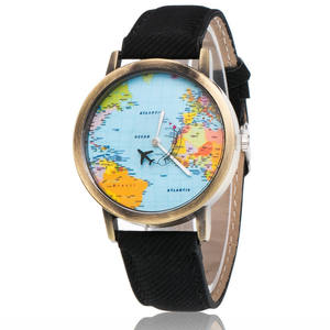 Vendita calda di Modo Aereo Mappa Orologi Ladies Quartz Casual Analogico <span class=keywords><strong>Cinturino</strong></span> In <span class=keywords><strong>Pelle</strong></span> da <span class=keywords><strong>Donna</strong></span> <span class=keywords><strong>Vintage</strong></span> Denim Mappa Del Mondo <span class=keywords><strong>Orologio</strong></span> Prezzo A Buon Mercato - Product Image 4