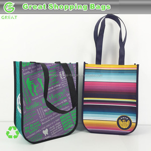 Bolsas de la compra no tejidas multirrayas recicladas Tamaño estándar Ecológico Miss Product - Product Image 4