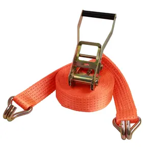 2 inch 50mm 8m heavy duty ratchet tie down straps with orange polyester webbing 10000lbs breaking