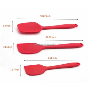 Heat Resistant 3 Pack Kitchen Utensil Set 11 "Large Silicone Spatula, Food Grade Approved Silicone Spatula