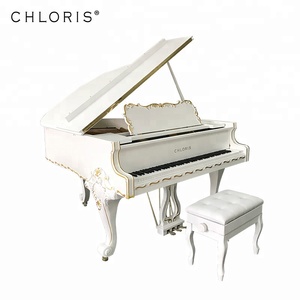 Piano de Cola Antiguo de Estilo Barroco Blanco Mate en Venta SG-152WB - Product Image 3