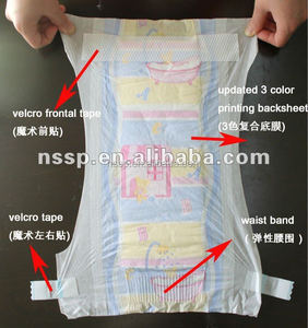Nouvellement conception OEM marque couches de bébé à Guangzhou LB218 couche-culotte de bébé avec ruban - Product Image 6