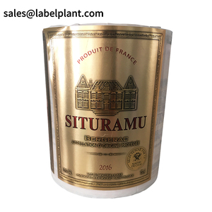 ที่กำหนดเองฟอยล์สีทองนูนกันน้ำกาวฉลากไวน์ส่วนตัว - Product Image 2