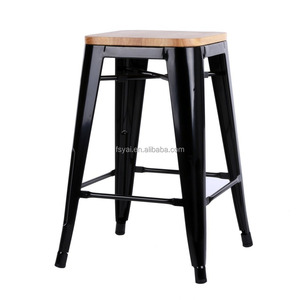 Di legno a buon mercato top commerciale utilizzato da pranzo in acciaio impilabile ferro industriale metallo sgabelli da <span class=keywords><strong>bar</strong></span> commercio all'ingrosso - Product Image 3