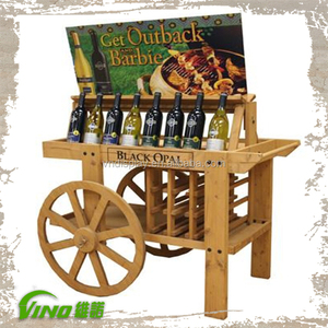 Newly Good Quality Wooden Wine Cart Wooden Serving Cart - Product Image 1
