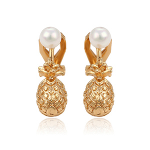 91842 più nuovi monili di modo semplice placcato oro sea orecchino di <span class=keywords><strong>perla</strong></span> ananas <span class=keywords><strong>orecchini</strong></span> di <span class=keywords><strong>clip</strong></span> - Product Image 1