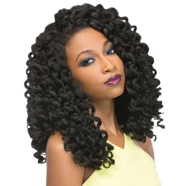 Wholesale Value Marley Afro Bounce Twist Model Wand Curl Crochet Braid Synthetic Hair Jumpy Crochet Twist Braids Hair Extensions