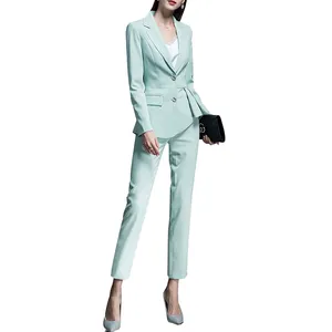 Nova Moda de Duas Peças Set Mulheres Roupas de Negócios Formal Terno Das Senhoras Com Blazer e Calças