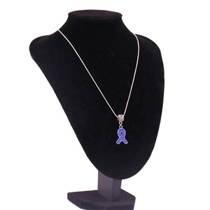 Collares <span class=keywords><strong>de</strong></span> cinta azul con diamantes <span class=keywords><strong>de</strong></span> imitación para prevención <span class=keywords><strong>de</strong></span> abuso infantil o cáncer <span class=keywords><strong>de</strong></span> próstata y Colon - Product Image 1