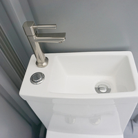 Cabine de toilette et douche portable moderne en HDPE, écologique, pour usage hospitalier, camping extérieur, conteneur préfabriqué durable, garantie 5 ans