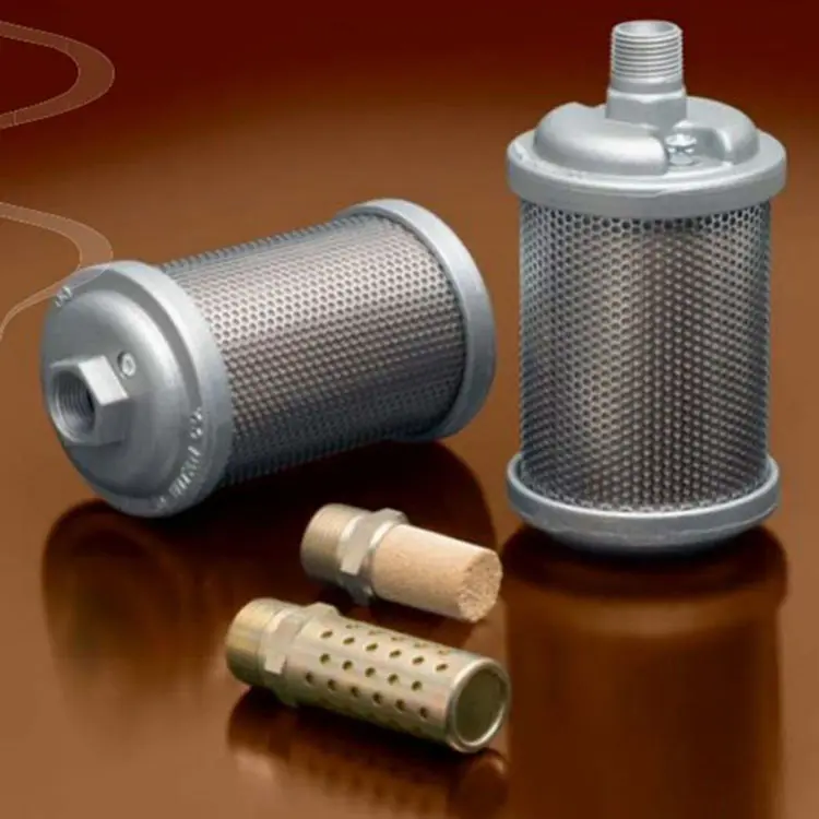 Bopfimer 2 Pcs 20mm Threaded silencieux filtre d'echappement pour compresseur d'air Noir