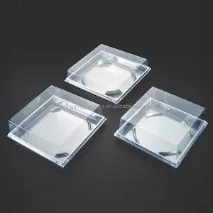 Custom Allerlei Zilver Kleur Plastic Voedsel Verpakking Dozen Taart Container Doos Cake Tray