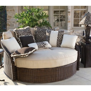 Lit de soleil circulaire en rotin moderne pour 2 personnes <span class=keywords><strong>Bali</strong></span> pour hôtels et villas pour <span class=keywords><strong>plage</strong></span> ou espace extérieur rond - Product Image 2