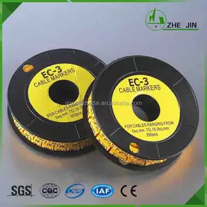 Zhe Jin Zahlen oder Alphabet Oder Angefordert Symbol Printed Auf Dem Label EC Typ Gelbe Kabel Marker Made In China